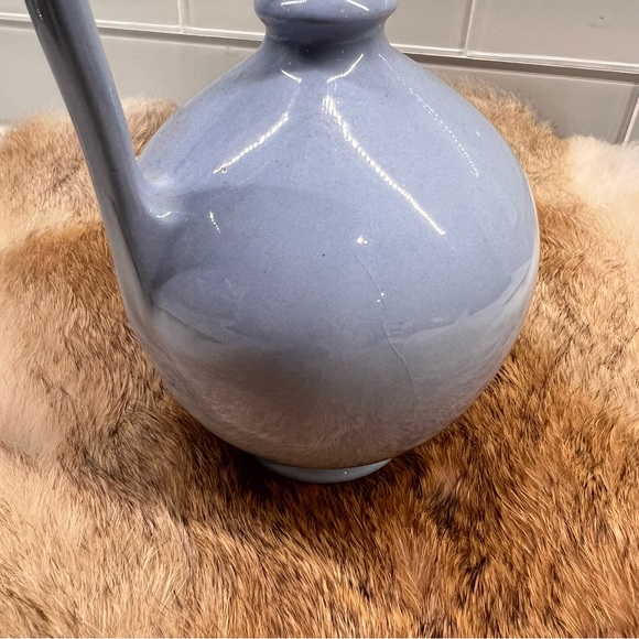 Baumann Ceramics Flower Vase with Handle Glossy Finish, Floral Painted MCM Style - Picture 6 of 12